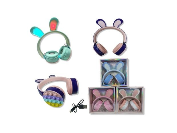 &u+ AURICULAR BLUETOOTH BT CONEJO CON LUZ POP IT AR-1372